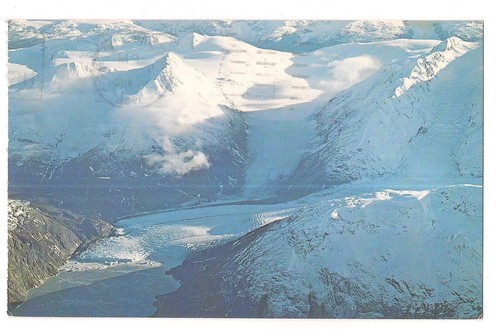 PORTAGE GLACIER Route Prince William Sound Turnagain Arm Alaska Postcard AK 1986 - 第 1/2 張圖片