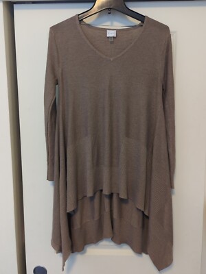 Cupio Long Flowy Sweater light weight Heathered Clay. M