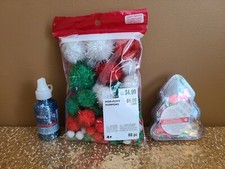 NEW - Set of 3 Creatology Arts  Crafts Glitter, Sequins  Pom-Poms 