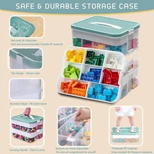 Plastic Stackable Toy Storage Organizer Bin for Lego Blocks Lids Included