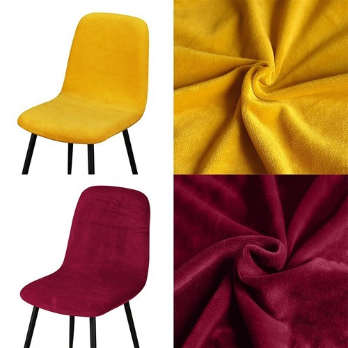 1/2/4/6 Velvet Short Back Chair Cover Stretch Slipcovers Elastic For Dining Room - Bild 5 von 52