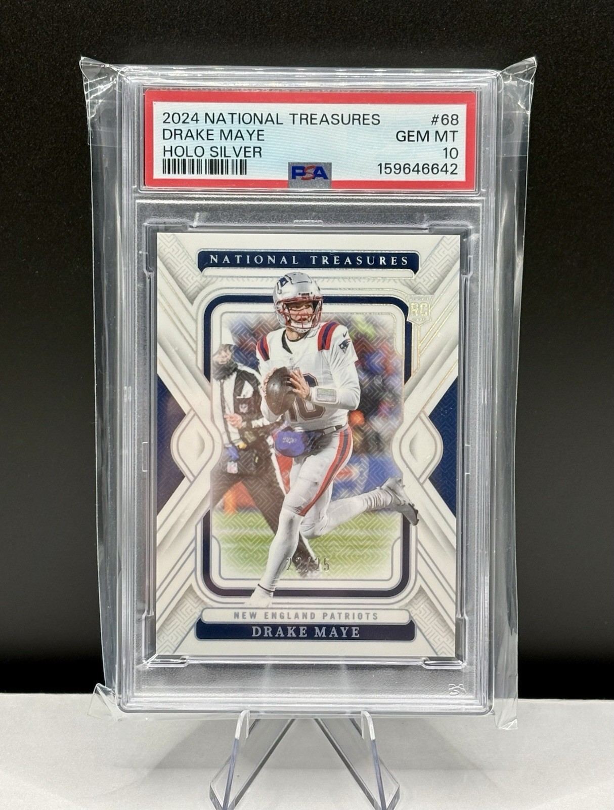 Drake Maye Panini National Treasures #208 Patch Holo Silver