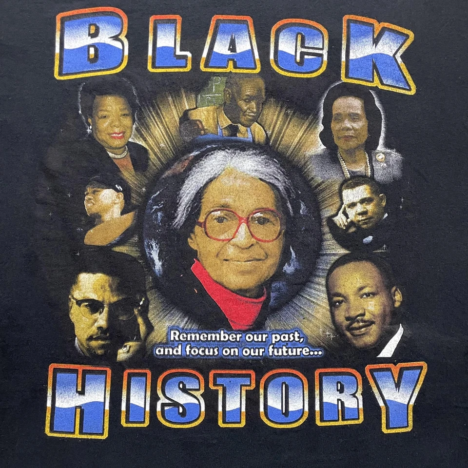 Camisa de Historia Negra De Colección Para Hombres XL Hecha en EE. UU. Manga Larga Derechos Civiles Años 90 Rap T Foto 2 de 4