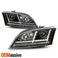 Hidxenon For 08-14 Audi Tt Sequential Signal Projector Led Black Headlights