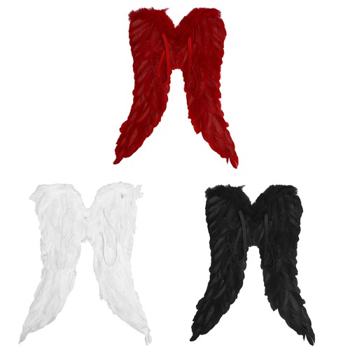 Adultos Niños Ala del Diablo Lujo Juegos con disfraces Ángulo Natural Pluma Alas Fiesta 1 pieza - Imagen 2 de 20