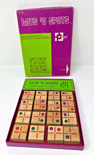 Vintage 1972 Lots ‘O Spots Wooden Puzzle Game Peterson Games No 105