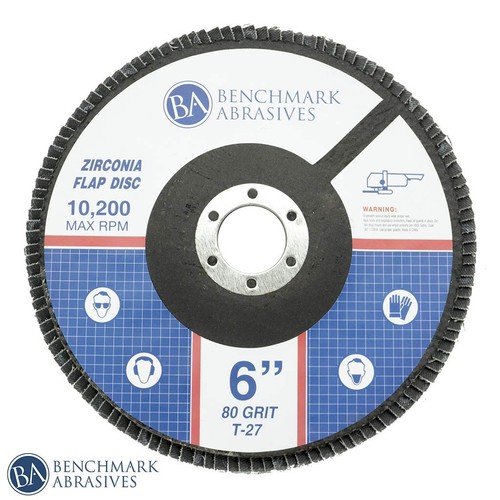 6" x 7/8" Premium Alta Densità Jumbo Zirconia Tipo 27 Flap Dischi per Angolo Gr... - Foto 3 di 6