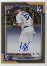 2024 Bowman Chrome Prospect Gold Refractor 41/50 Marco Corcho #CPA-MC Auto f0r