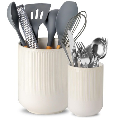 Utensil Holder,Set of 2, Large utensil holder for kitchen counter, 7.3''+5.4'' ...
