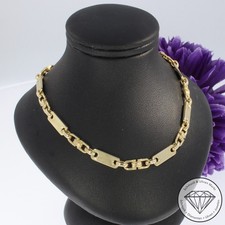 Wert 3890 € Plättchen Steigbügel Collier 585 14 Karat Gelb Gold xxyy