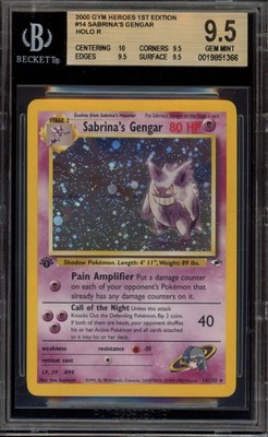 Pokemon Sabrina's Gengar Gym Heroes 1st Edition Holo Rare #14 BGS