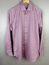 Ted Baker Men's Zachari Pink Slim Shirt Large 16 34/35  195 Preppy Business