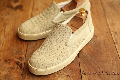 Bottega Veneta Creme Gewebte Wildleder Schuhe Pumps Turnschuhe Herren UK 7,5 ...