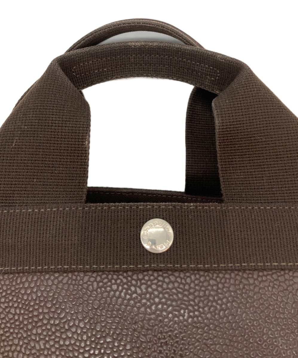 Herve Chapelier 707GP Luxe Boat-Shaped Tote Bag Brown Womens Used