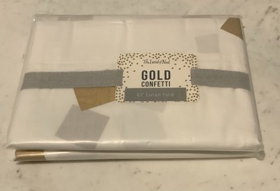 Land of Nod Gold Confetti Curtain Panels 42x63   Set of 6 | 5 NIP + 1 Open Read