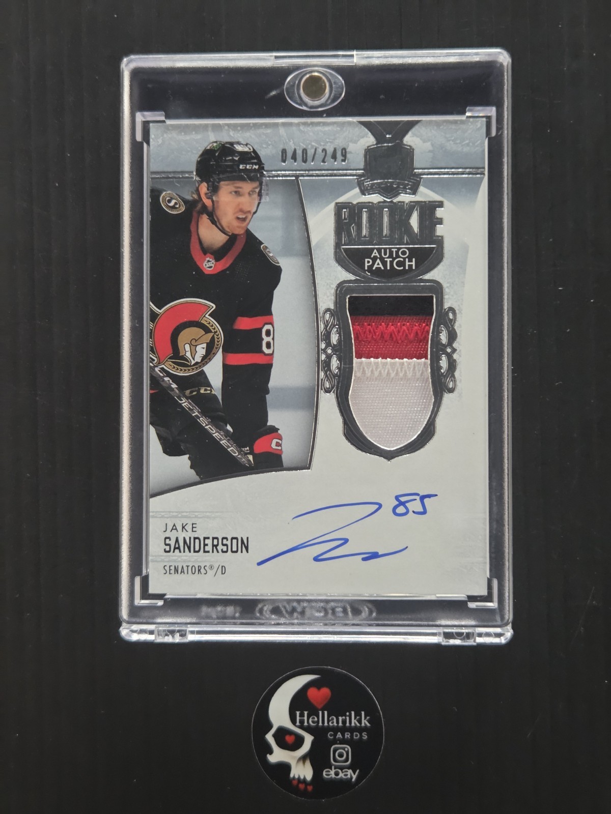 2022-23 Jake Sanderson The Cup /249 Rookie Patch Auto #121 Ottawa RC Upper Deck