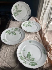 Mitterteich of Bavaria 4 "Green leaves" dinner plates