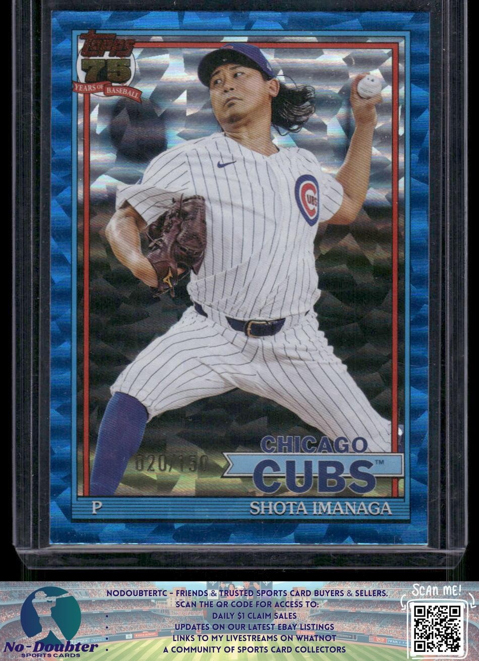 2026 Topps #T91-89 Shota Imanaga COLOR MATCH 35th Blue Crackle /150 Cubs 3.1H