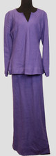 Brooks Brothers Purple Irish Linen 2 piece outfit Tunic  Long Skirt Size 8/10