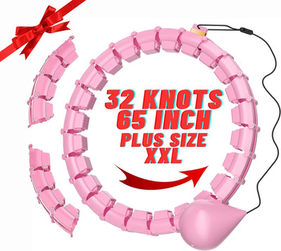 65'' 32 Knots plus Size Quiet Weighted Hula Hoops for Waist and Abdominal Workout