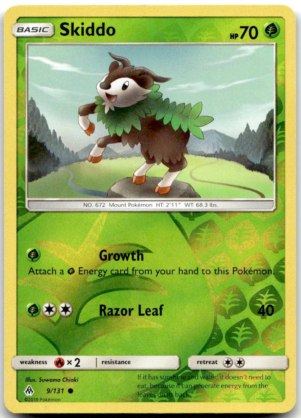 Pokemon Skiddo Forbidden Light SM06 #9/131 Common Reverse Holo LP $SALE$!