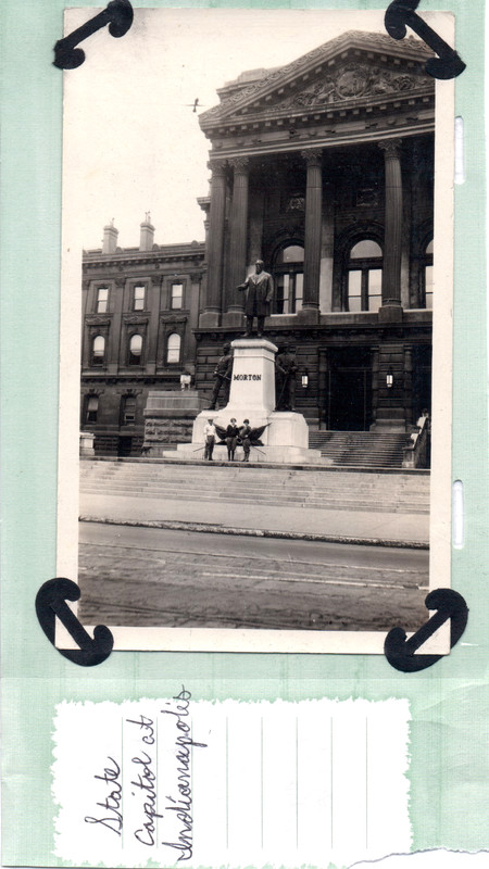 VINTAGE PHOTOGRAPH MORTON WAR MONUMENT STATE CAPITOL INDIANAPOLIS INDIANA PHOTO