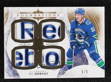 2017-18 Upper Deck The Cup Foundations Jerseys 5/5 Bo Horvat #F-BH Patch 2d8