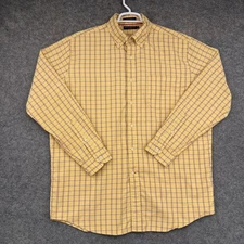 Daniel Cremieux Shirt Mens XL Yellow Plaid Button Down Long Sleeve Preppy