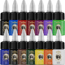 14 Color Tattoo Ink Set 1/2Oz 15Ml Bottles for Outlining Shading Body Art
