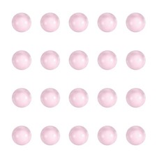 20 Pcs Quartz Pearl Balls, 6mm Round Glass Crystal Loose Beads, Pink