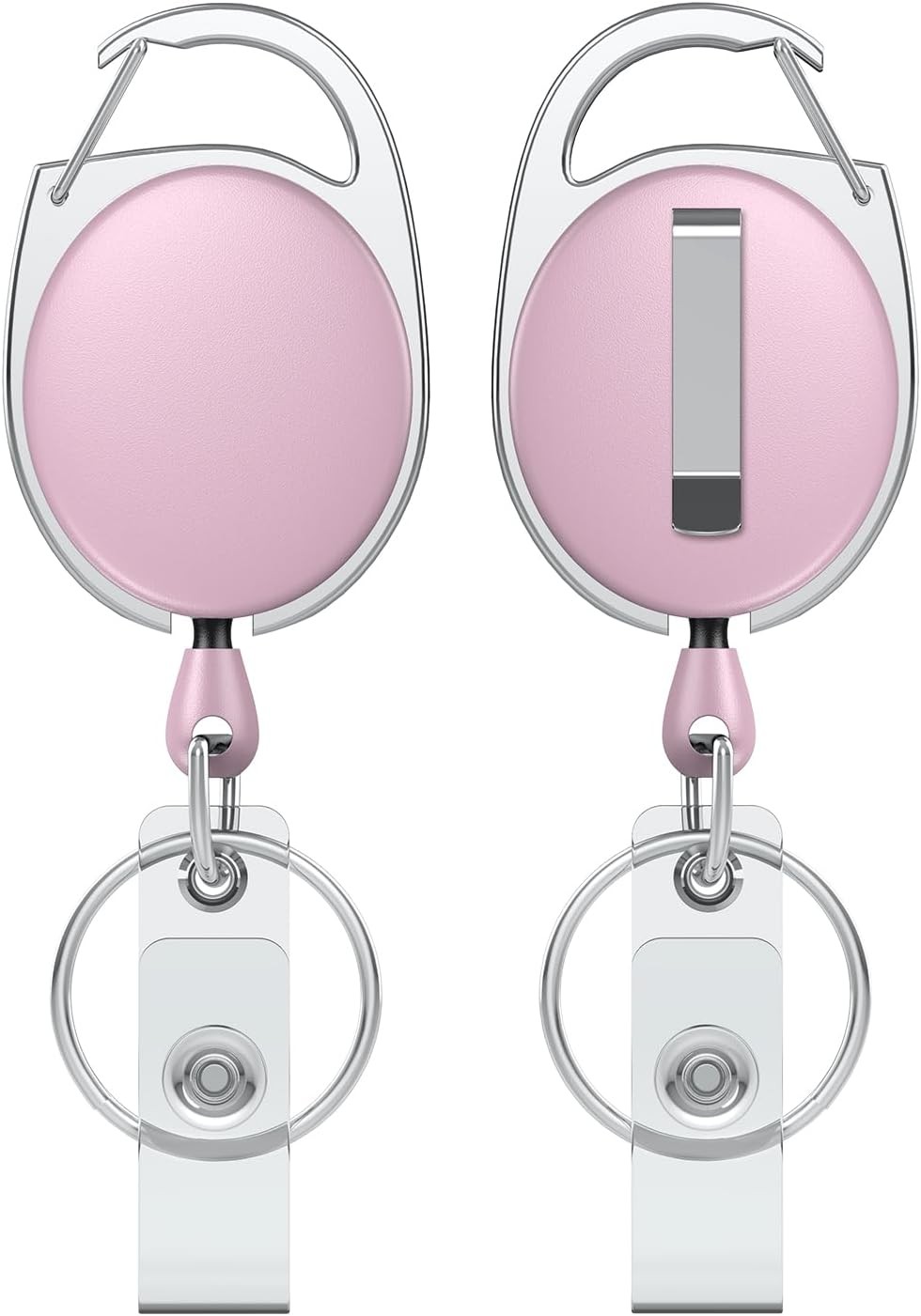 2 Pack Retractable Badge Reel for Badge Holder Pink Heavy Du