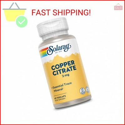 Solaray Biocitrate Copper Supplement, 2mg | 60 Count