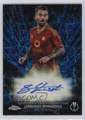 2023 Chrome UEFA Club Competitions Blue Refractor Leonardo Spinazzola Auto 0wc9