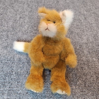 Ty Beanie Baby Retired 1993 Pouncer Cat Plush 10'' Green-Eyed Posable Legs 