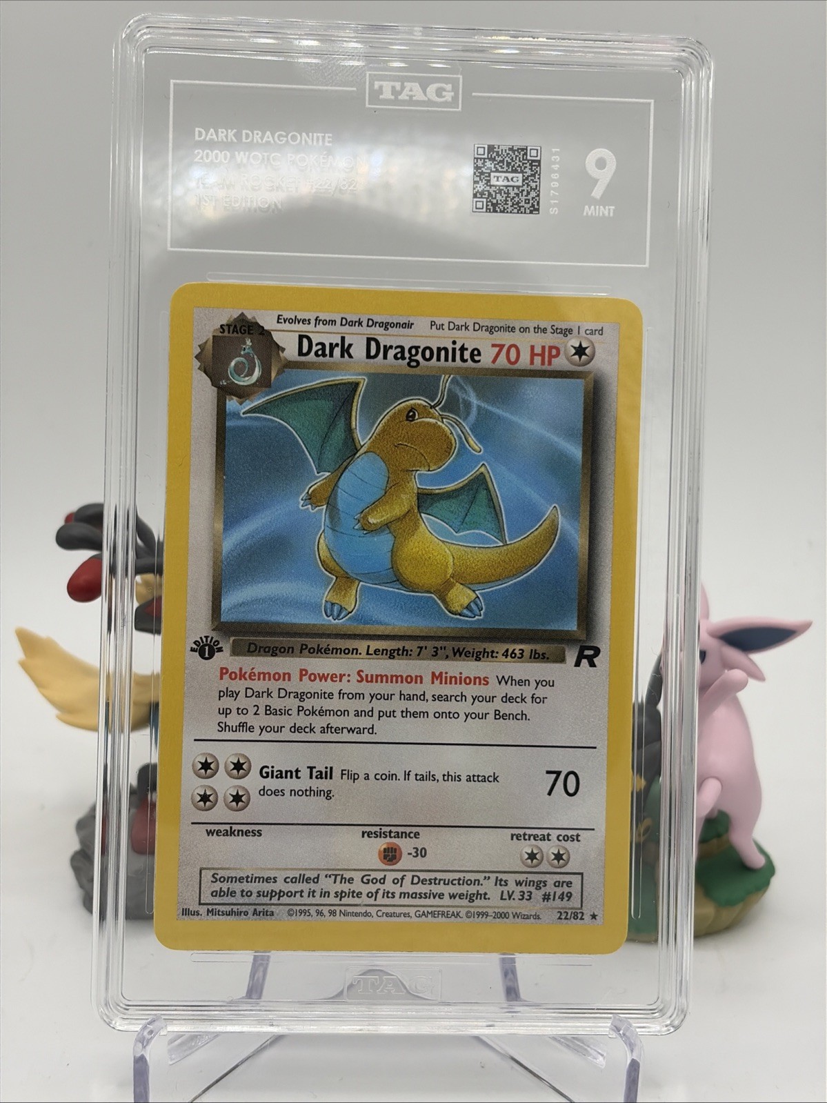 Dark Dragonite 22/82 1st Edition - Pokemon Team Rocket - TAG 9