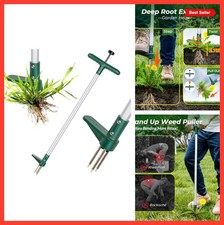 Stand Up Weeder Hand Tool Long Handle Garden Weeding 3 Claws Dandelion Puller