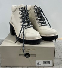 Women's Marc Fisher Ltd Waldo Lace-up Platform Bootie, Size 7.5 M White Lug Sole