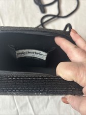 Vintage Inge Christopher Black Beaded Clutch With Strap