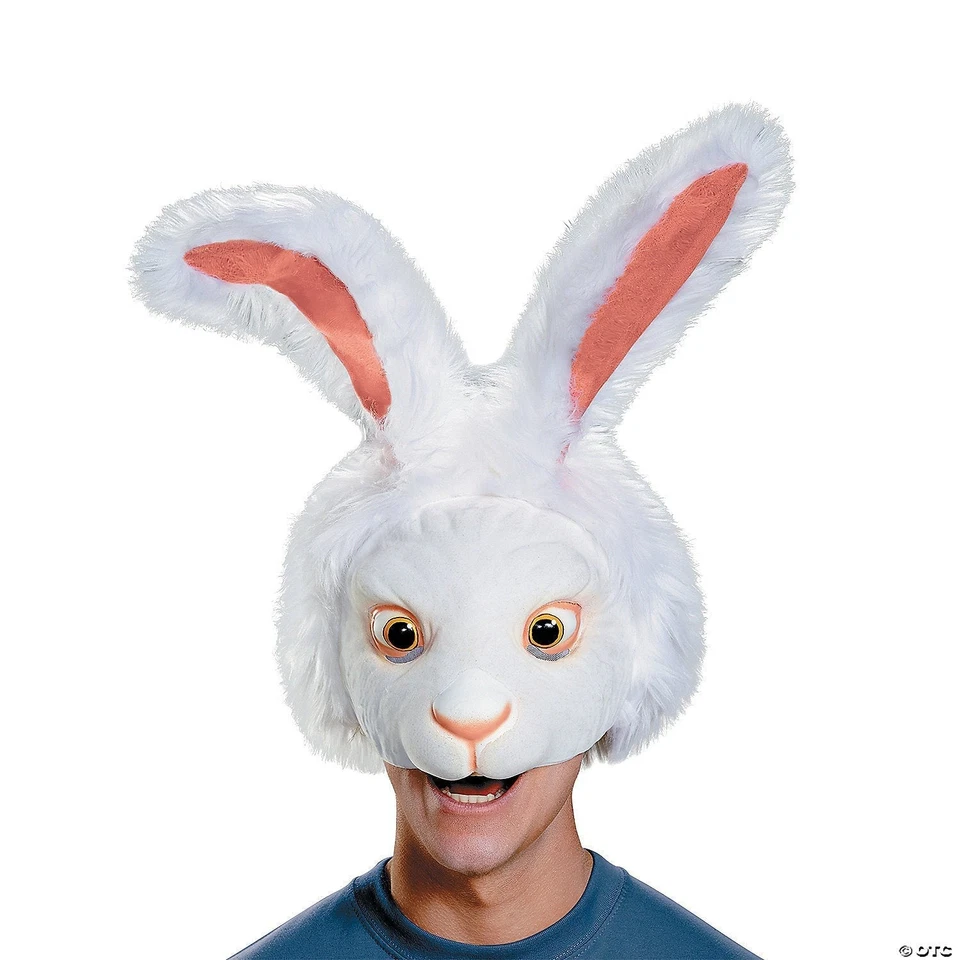 Adults’ White Rabbit Mask - Creepy Scary Halloween Costume Accessory Prop - Image 2 of 4