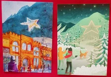 "The Boulder Star", (2) Leanin Tree Holiday Season Cards, New With (2) Envelopes