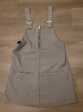 Mango Short Pinafore Black And White Checked Dress Size Small UK 6 Approx Zip