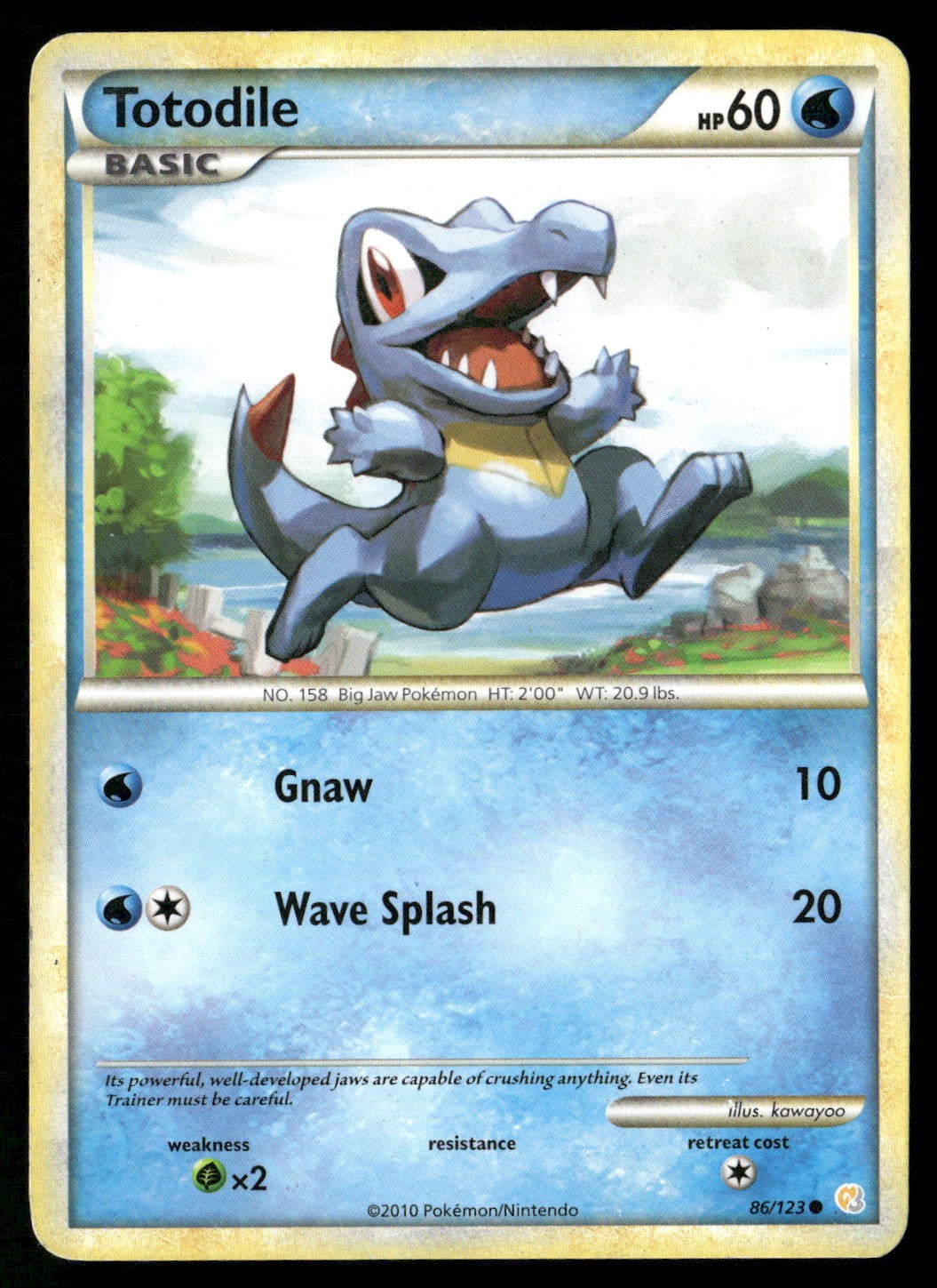 Totodile 86/123 Common HeartGold & SoulSilver Pokemon HP