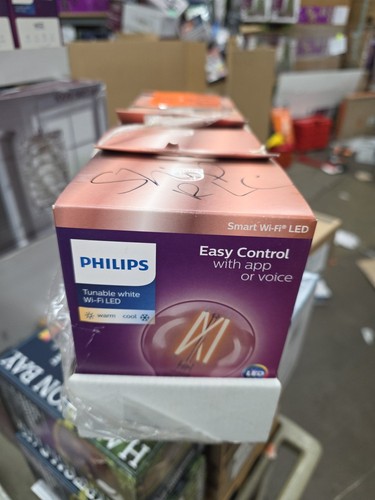 Philips 60-Watt Equivalent G25 Smart Wi-Fi bulb (K) WiZ with Bluetooth (4 Pack) - Picture 1 of 3