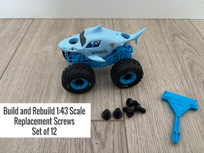Monster Jam Build and Rebuild 12 Replacement Screws 1:43 Scale Monster Jam Truck