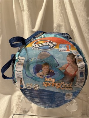 Swimways Baby Spring Float Sun Canopy Blue Lobster Swim Step One SPF50 