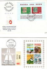 Schweiz: Block 25 auf Sonderumschlag + Block 20 auf FDC