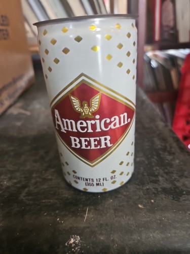 Beer Can - American Beer ( never sealed from factory, Steel Can )