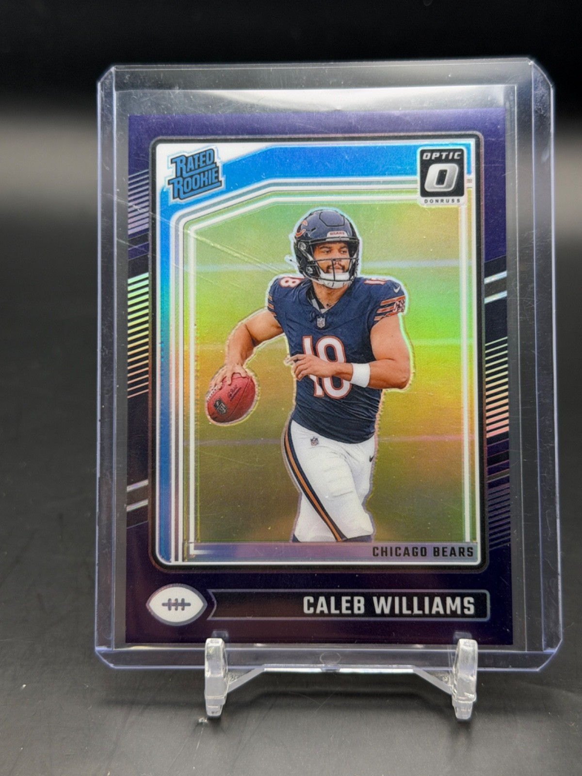 2024 Panini Donruss Optic Caleb Williams 42/60 Purple Prizm Rated Rookie #201 PC
