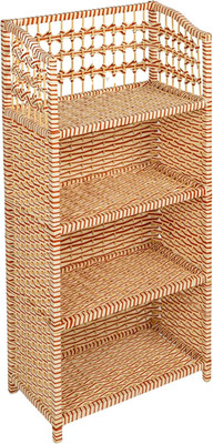 Household Essentials Woven Accent Shelf Cream and White Paper Rattan