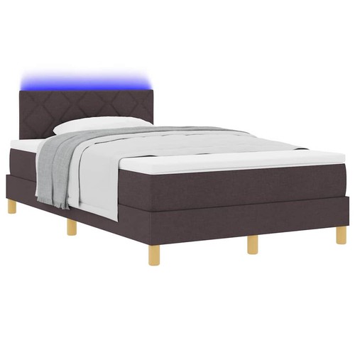 Letto a molle con materasso Marrone scuro 120 x 200 cm Tessuto - Foto 3 di 6